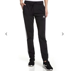 Adidas Black slim Joggers track pants with 3 stripes tricot white
